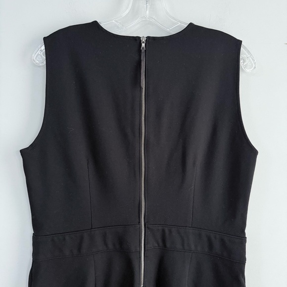 SPANX The Perfect Shaping Pant Jumpsuit L Black Flare Wide Leg Ponte Knit V-Neck - Picture 8 of 16